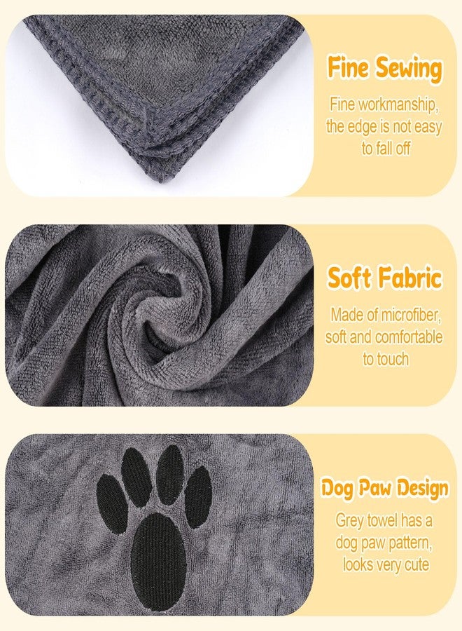 Opvixi Dog Towels for Drying Dogs Large, Absorbent Microfiber Dogs Bath Towel, 40 x 24 Inch Soft Pet Grooming Towel, Dog Shower & Bath Supplies(Grey) - Image 3